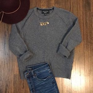 Merino wool crew neck sweater